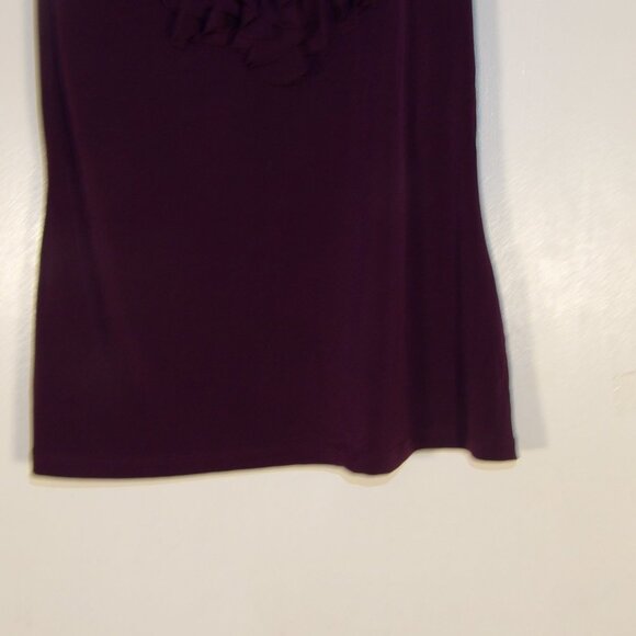Six Degrees Of Separation Maroon Ruffled Front Slinky Top Sz XL - Picture 3 of 5